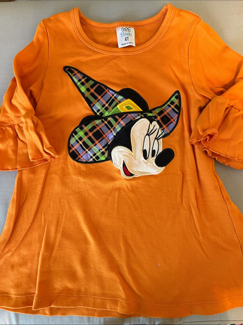 Orange Minnie Mouse Halloween Dress for Kids - 4T